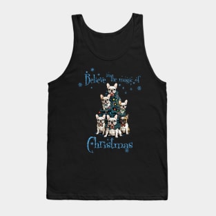 Belive in the magic of Christmas, French Bulldogs Christmas tree, french bulldog lovers gifts and Merry Christmas Tank Top